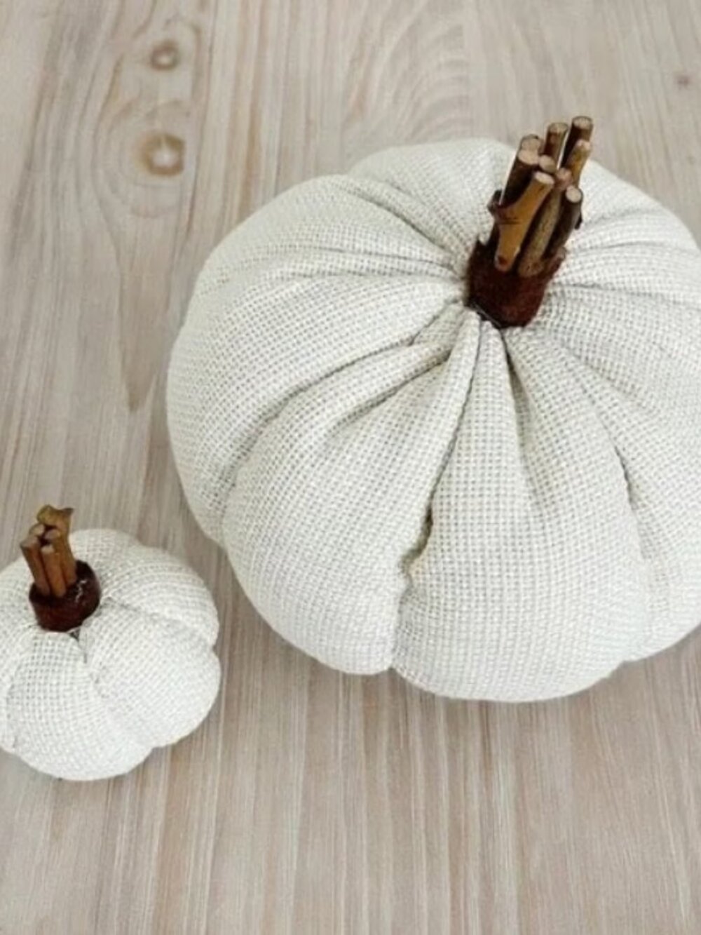 Cream Knit Pumpkin Set Large & Mini Fall Harvest Decor